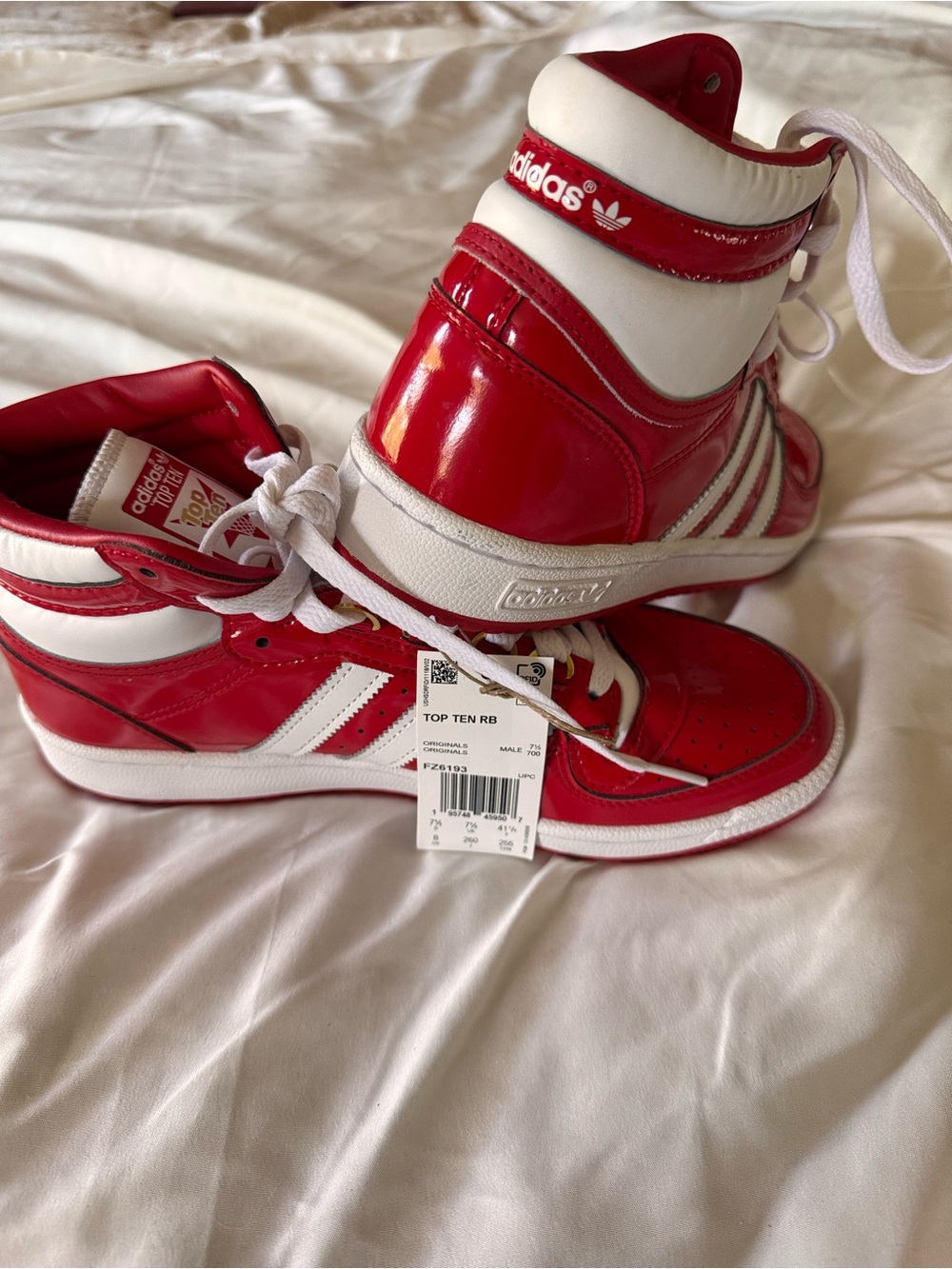 adidas Top Ten Hi-Top Sneakers in Red/White